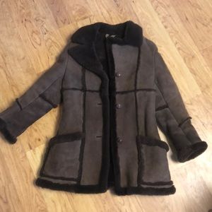 Vintage boho brown wool coat